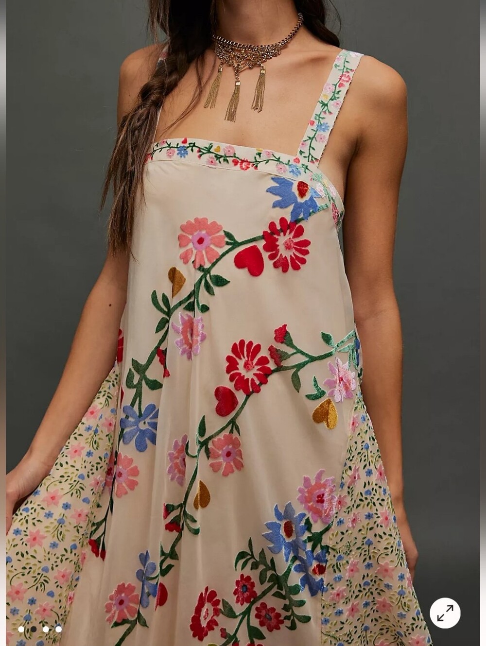 Free People Falling Petals Velvet Maxi Dress